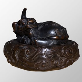 Vintage Chinese Bronze Unicorn Incense Burner