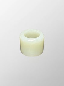 Inside Diameter 23.3mm Chinese White Hetian Jade Thumb Ring