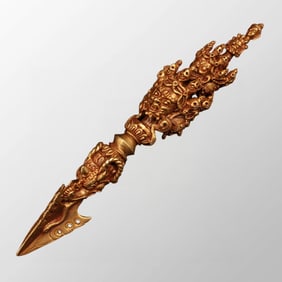 Vintage Buddhism Gilt Gold Bronze Pestle XiangMo