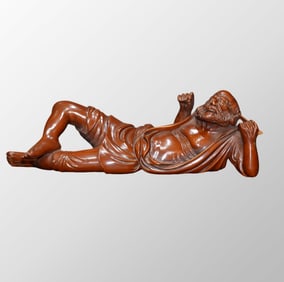 Chinese Boxwood Wood Carved Dharma Statue