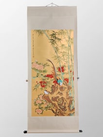 Chinese Watercolour On Xuan Paper Flower & Bird Painting - Xie Zhi Liu