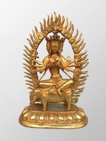Tibetan Buddhism Gilt Gold Bronze Buddha Statue