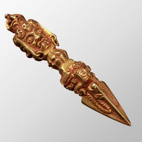 Vintage Gilt Gold Bronze Pestle Xiangmo