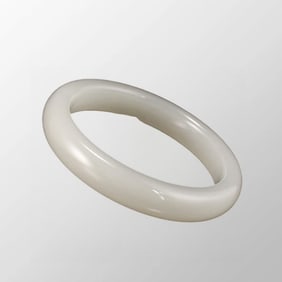 Inside Diameter 57 mm Chinese Natural White Hetian Jade Bracelet