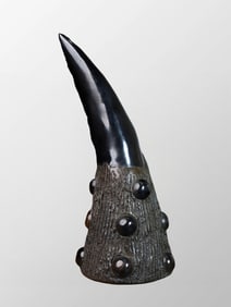 Vintage Ox Horn Statue