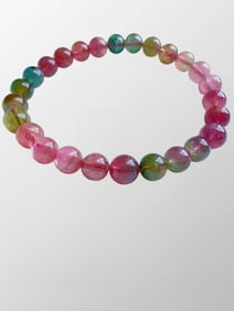 High Quality Natural Multicolor Tourmaline Beads Bracelet,Rainbow Tourmaline Beaded Bracelet