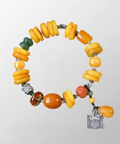 Beautiful Natural Beeswax Beads Bracelet