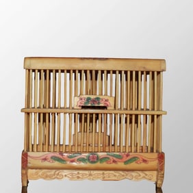 Openwork Vintage Ox Bone Carved Birdcage