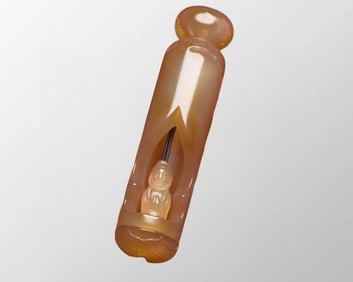 Chinese Natural Agate Carved Buddha Pendant