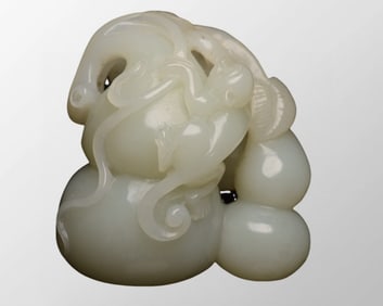 Superb Chinese Natural Hetian Jade Double Gourd Pendant