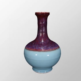 Vintage Chinese Variable Glaze Jun Kiln Porcelain Vase