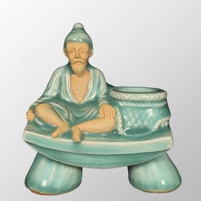 Chinese Longquan Kiln Fisherman Porcelain Incense Burning Tool