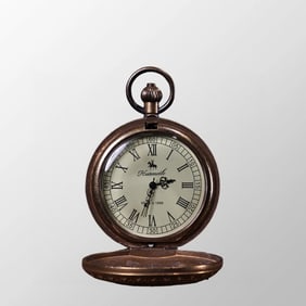 Vintage Brass Enamel Machinery Pocket Watch