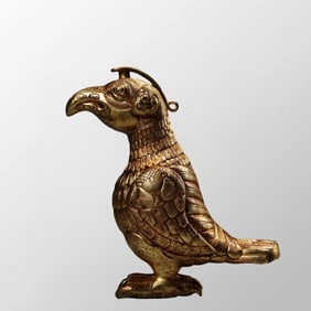 Vintage Chinese Gilt Gold Bronze Divine Bird Statue