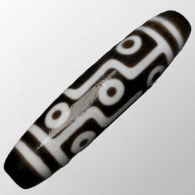 Vintage Tibetan Nine Eyes DZI Agate Pendant