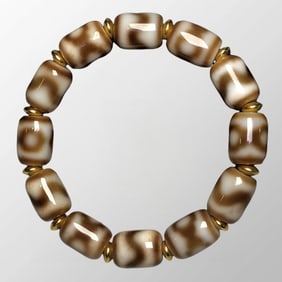 Vintage Tibetan DZI Agate Beads Bracelet