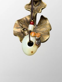 Vintage Chinese Hetian Jade Carved Monkey Pendant