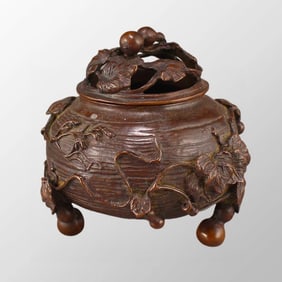 Vintage Chinese Copper Gourd 3 legs Incense Burner