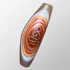 Old Chinese Agate Inlay Silver Wires Lucky Pendant