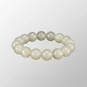 Chinese Natural Hetian Jade Beads Bracelet