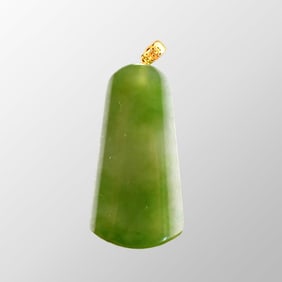 Chinese Green Hetian Jade Lucky Pendant