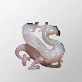 Hand Carved Chinese Hetian Jade Bird Statue