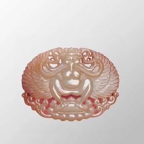 Old Chinese Hetian Jade Carved Divine Bird Suparna Pendant