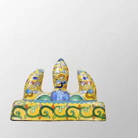 Vintage Chinese Bronze Cloisonne Brush Pen Shelf