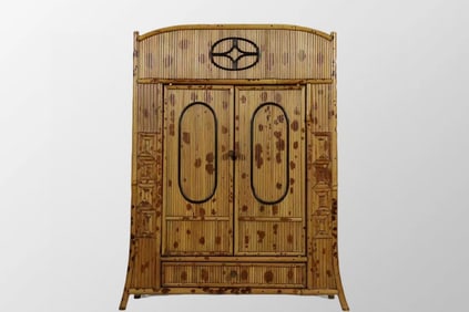 Vintage Chinese Bamboo Tea Shed Statue