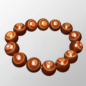 Vintage Tibetan Red Agate Beads Bracelet