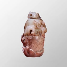 Vintage Chinese Natural Hetian Jade Original Stone High Relief Chi Dragon Pendant