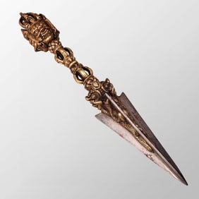 Vintage Buddhism Gilt Gold Bronze Pestle XiangMo