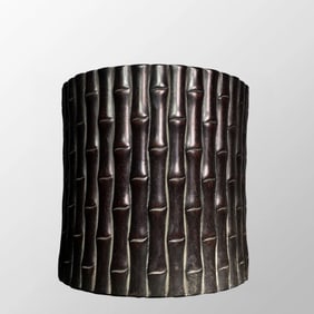 Old Chinese Zitan Wood Carved Bamboo Design Brush Pot