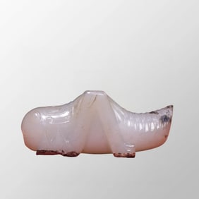 Vintage Chinese Hetian Jade Carved Locust Pendant