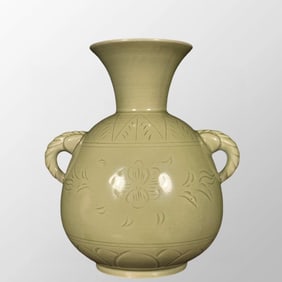 Chinese Yue Kiln Double Ears Porcelain Vases