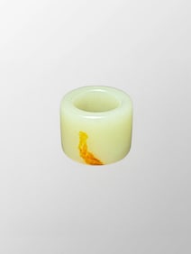 Inside Diameter 22.2MM Chinese Natural Hetian Jade Carved Thumb Ring