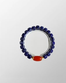 8MM Beads Chinese Natural Lapis Lazuli & Nanhong Agate Beads Bracelet