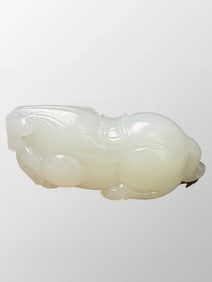 Superb Chinese Natural Hetian Jade Carved Fortune Horse Statue