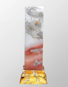 Old Chinese Shoushan Stone Low Relief Fortune Dragon Seal