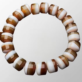 Old Tibetan DZI Agate Beads Bracelet