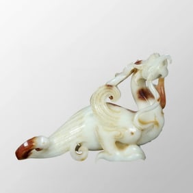 Vintage Chinese Hetian Jade Carved Bird Statue