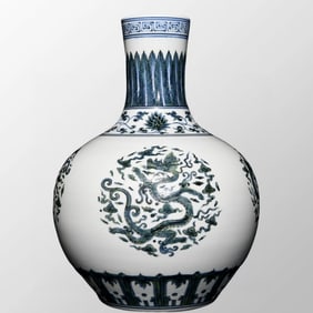 Chinese Doucai Clouds Dragon Design Porcelain Vase