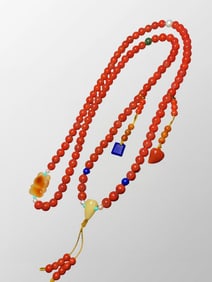 Beautiful Chinese Natural Nanhong Agate Beads Bracelet/Necklace