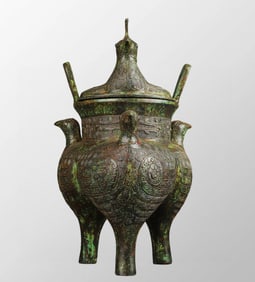 Xi Zhou States Period Bronze 3 Legs Incense Burner - Ding