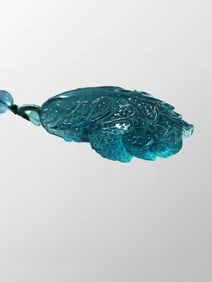 Beautiful Natural Aquamarine Carved Fortune Cabbage Pendant