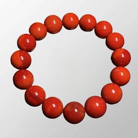 13mm Chinese Natural Nanhong Agate Beads Bracelet