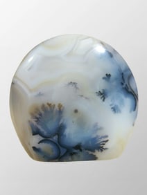 Beautiful Natural Shuicao Agate Original Stone Statue