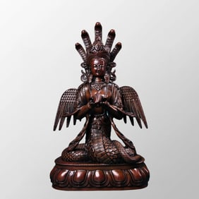 Vintage Tibetan Buddhism Copper Nagarjuna Statue
