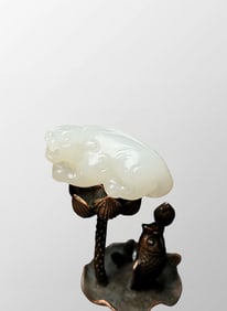 Chinese Natural Hetian Jade Fortune Pixiu Pendant/Statue