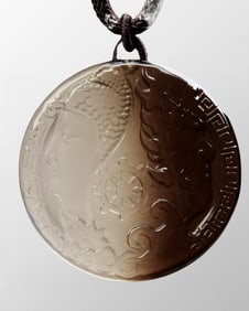 Beautiful Natural Crystal Carved Buddha Design Pendant